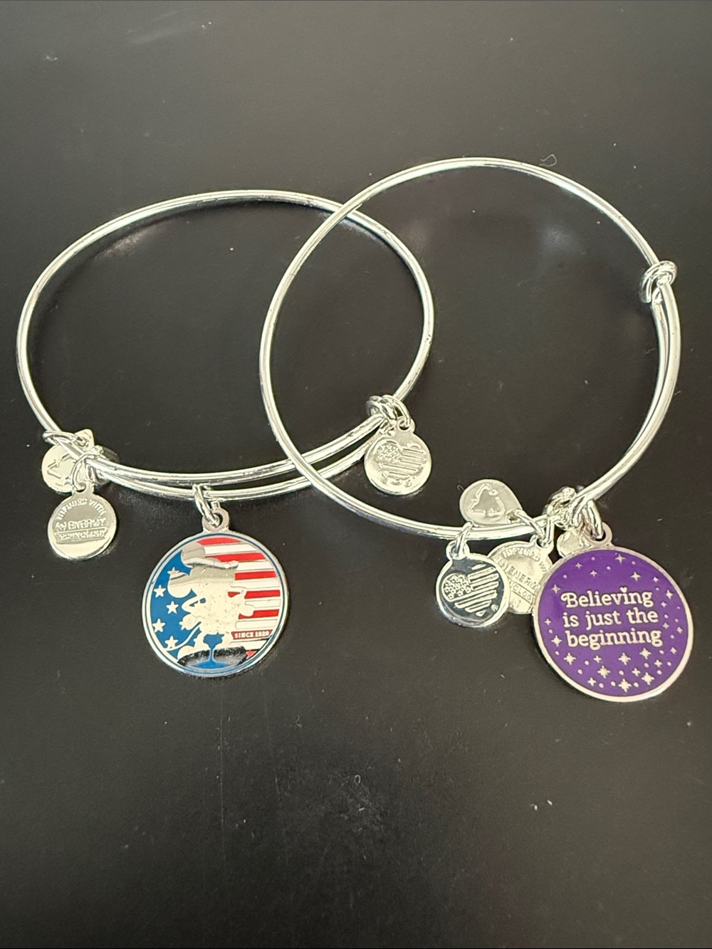 Alex and Ani Disney themed Charm Bangle Bracelets